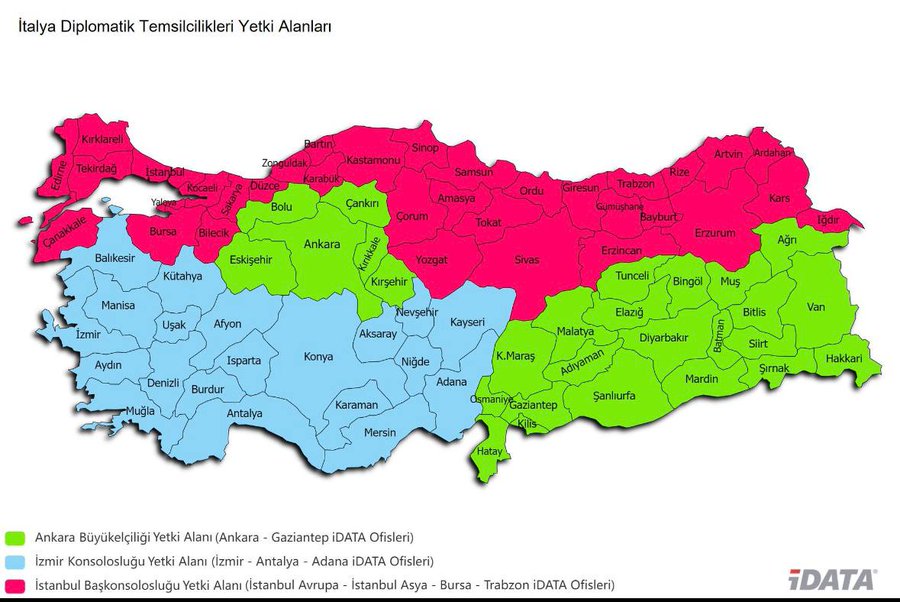 İtalya ikamet yetki bölgeleri